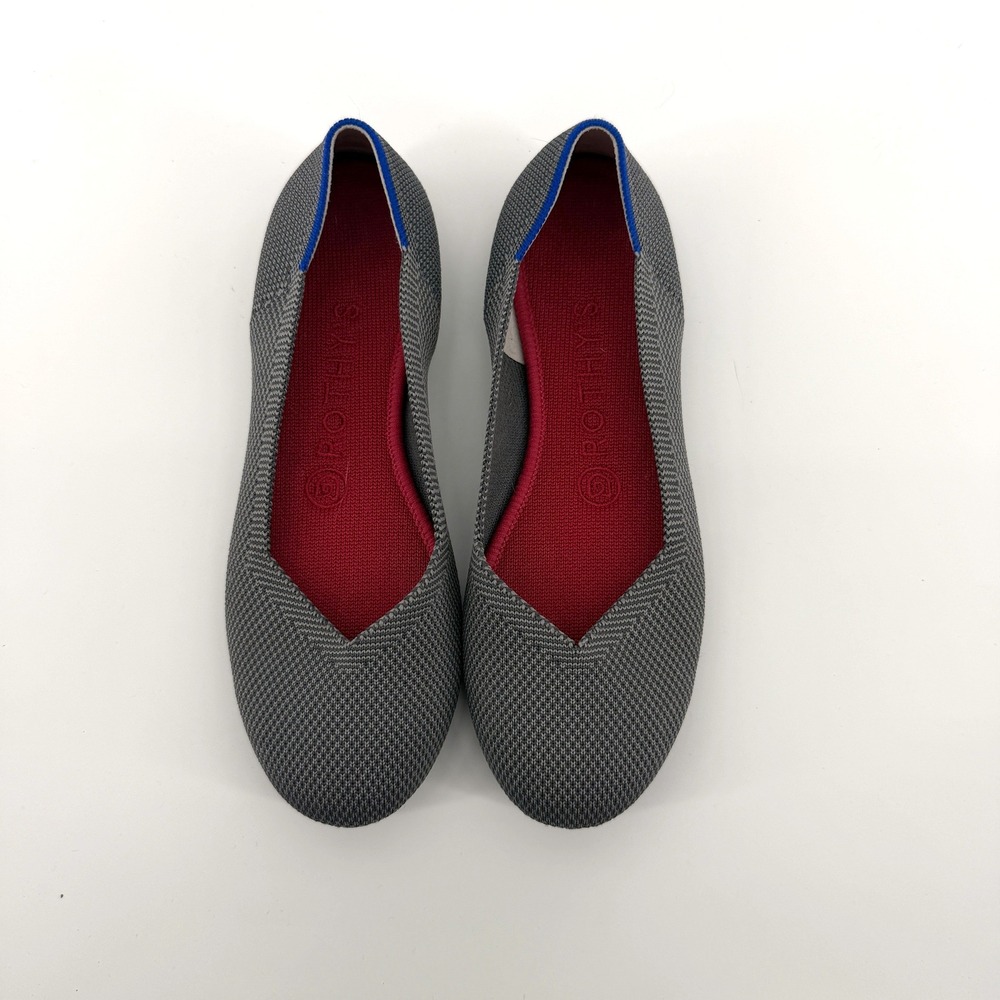 Rothy's The Point Grey Birdseye 6.5 Gray Womens Sustainable Washable Flats